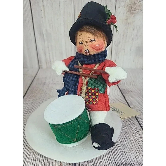 Vintage Annalee Dolls Felt Drummer Boy Blue Red Green 7" 1997 New With Tags - Picture 3 of 12